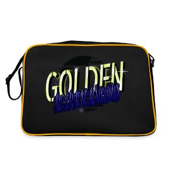 gift idea axolotls sayings present idea humor - Retro Tasche - Schwarz/Gold - Hinten