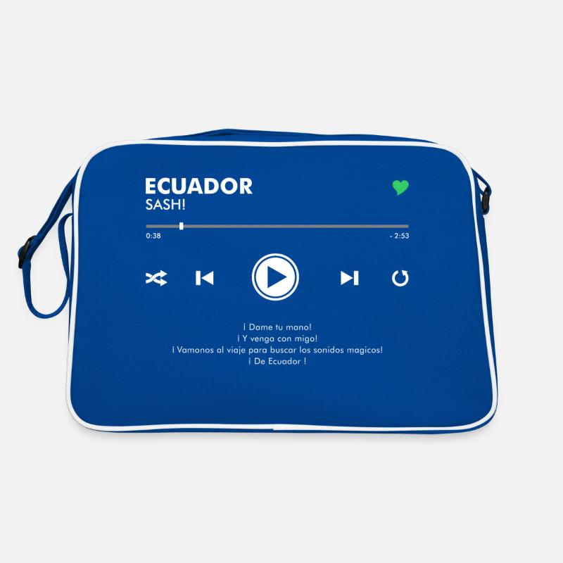 ECUADOR - Play Button & Lyrics Retro Tasche