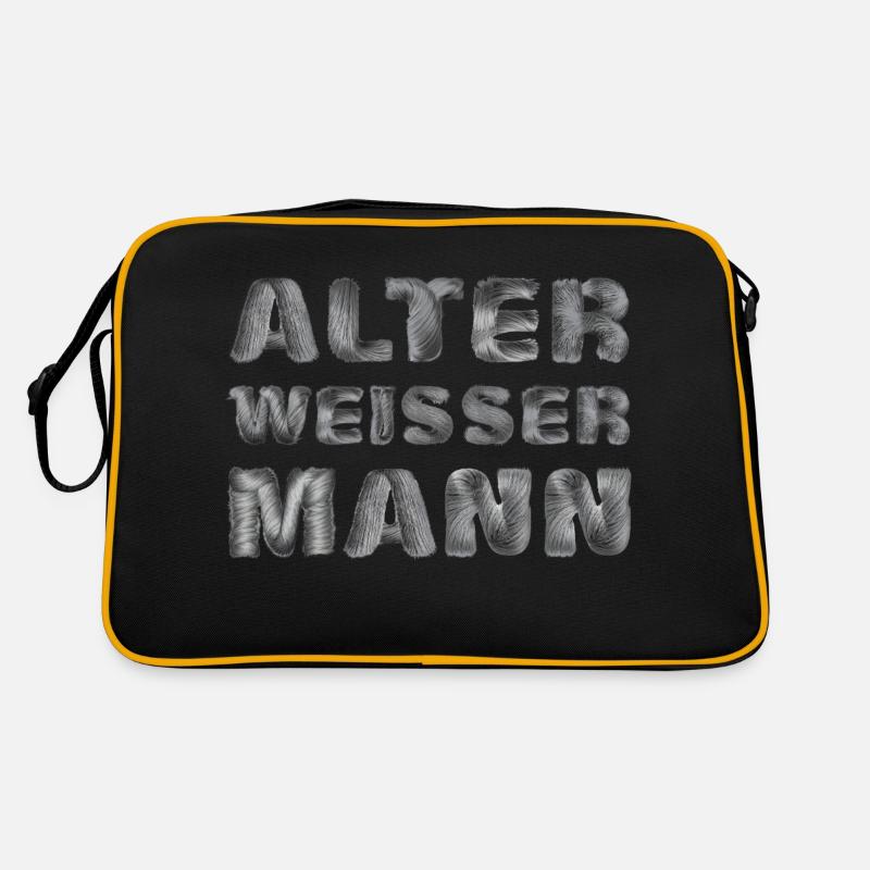 Alter weißer Mann - Retro Tasche - Schwarz/Gold