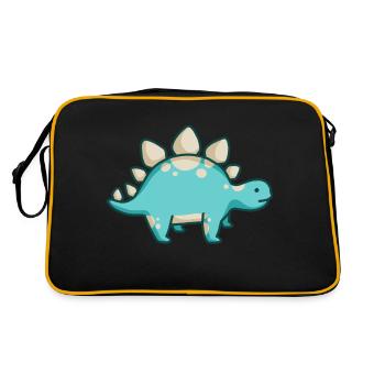 hugadino Stegosaurus, dino, cute dinosaur - Retro Bag - black/gold - Back