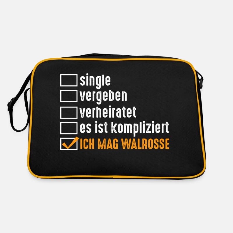 Walross - Retro Tasche - Schwarz/Gold