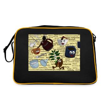 Der Kreislauf des Kaffees - Retro Tasche - Schwarz/Gold - Hinten