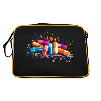 colorful pills - Retro Bag - black/gold - Back