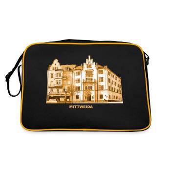 Hôtel de ville de Mittweida Université Ville Saxe - Sac Retro - noir/or - Dos