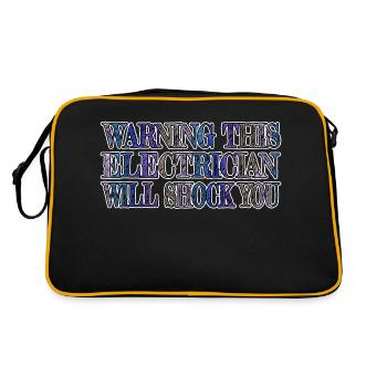 witzig tier hund lieblingshund dogge - Retro Tasche - Schwarz/Gold - Hinten