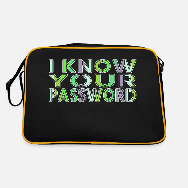 and free wifi hacking coding fingers funny - Retro Tasche - Schwarz/Gold