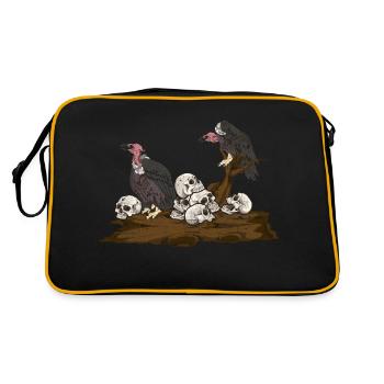 Crâne Oiseaux de proie Oiseau de proie Vautour cadeau - Sac Retro - noir/or - Dos