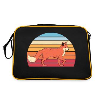 Rétro forêt Animal Nature forêt créature cadeau renard - Sac Retro - noir/or - Dos