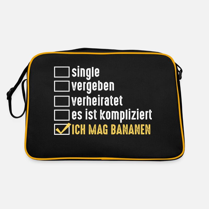 Beziehungsstatus Banane - Retro Tasche - Schwarz/Gold