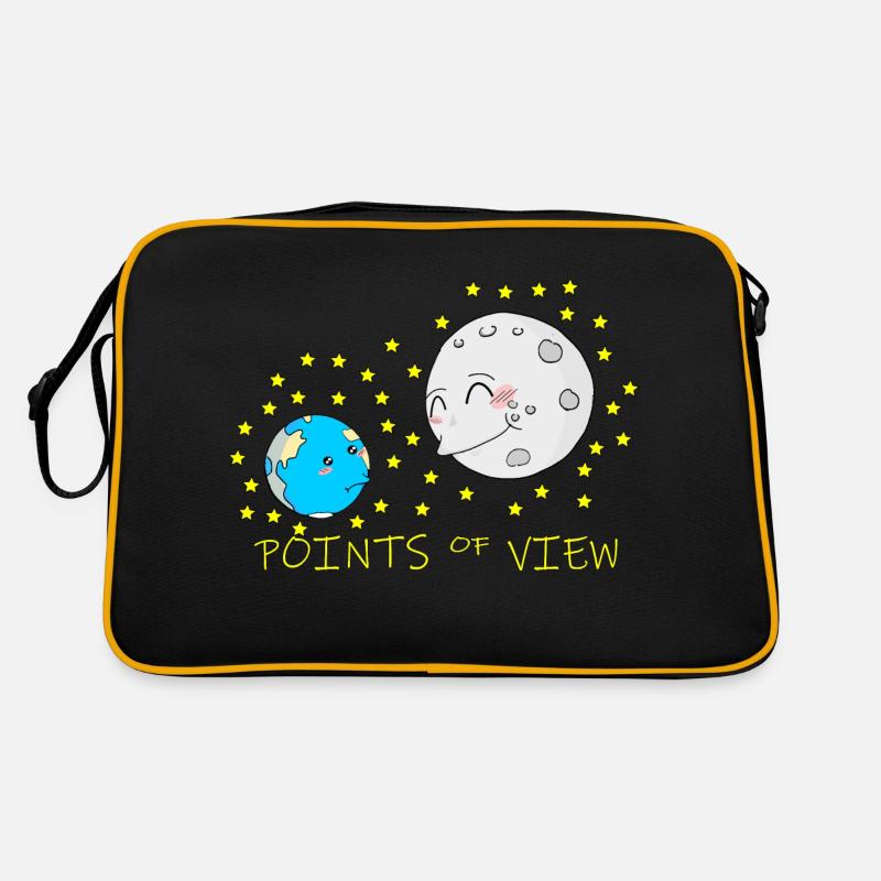 Conception mignonne de points de vue positifs de la lune et de la terre Sac Retro