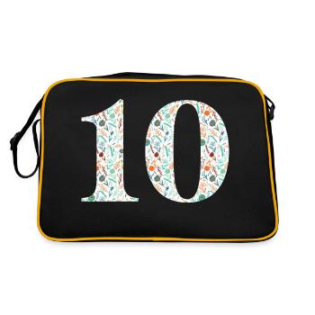 10th Anniversary Floral - Retro Bag - black/gold - Back