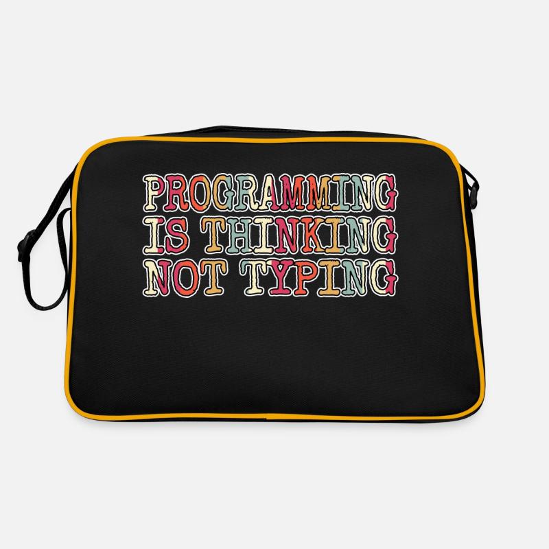 encrypt hack out hacking and free wifi - Retro Bag - black/gold