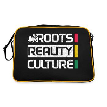Reggae Musik Rastafari Jamaika - Retro Tasche - Schwarz/Gold - Hinten