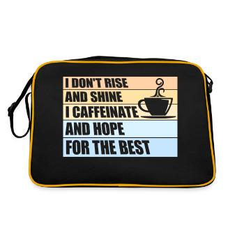 Je ne me lève pas et je brille, je caféine et j’espère blaguer - Sac Retro - noir/or - Dos