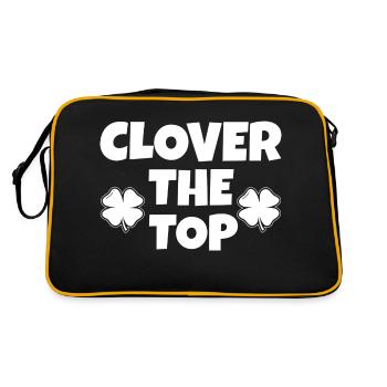 Clover the top, funny St Patricks day design, sham - Retro Bag - black/gold - Back