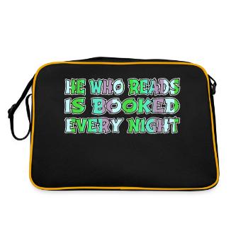 Citation drôle littéraire amant de livre chat drôle - Sac Retro - noir/or - Dos