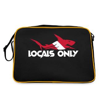 Local uniquement Rouge Blanc Drapeau de plongée Grand requin blanc - Sac Retro - noir/or - Dos