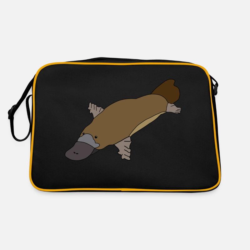 Schnabeltier - Retro Tasche - Schwarz/Gold
