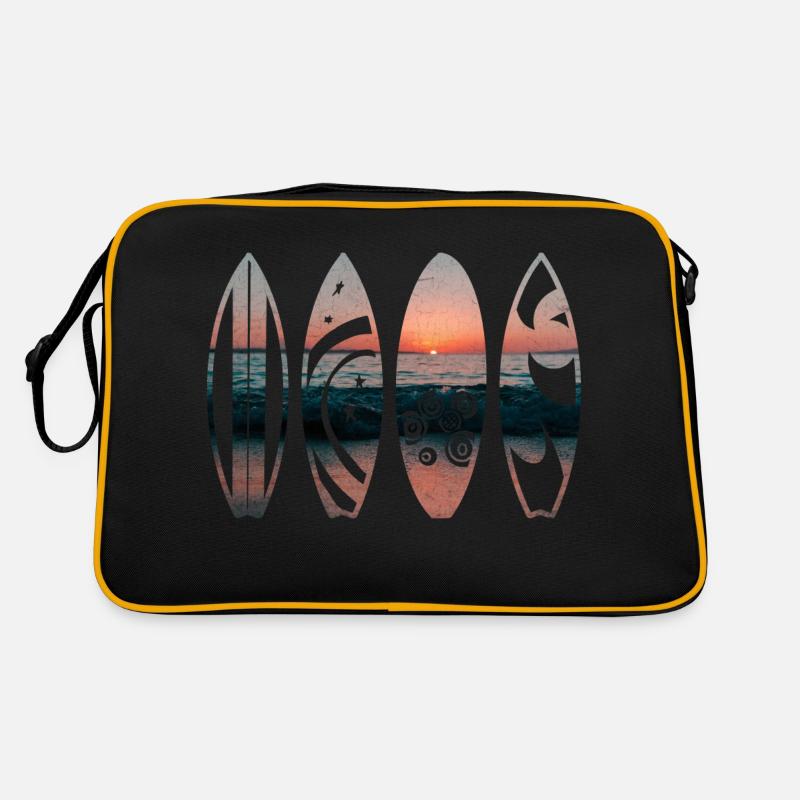 planches de surf coucher du soleil Sac Retro