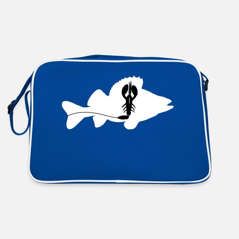 Barsch mit Creature Bait - weiß Retro Tasche