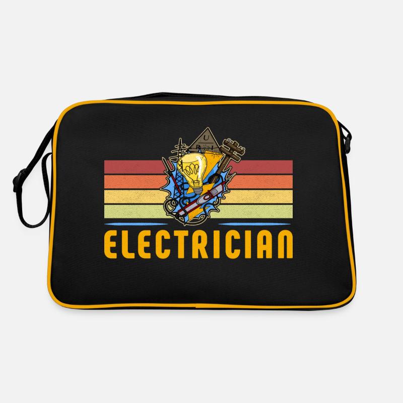 Electrician Elektriker Lichttechniker Lampe Retro Tasche