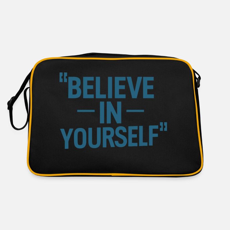 GLAUBE AN DICH SELBST - Retro Tasche - Schwarz/Gold