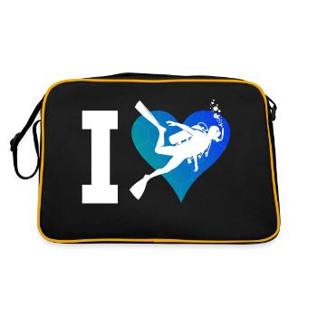 Scuba Diving Free Dive Diver Diving - Retro Bag - black/gold - Back