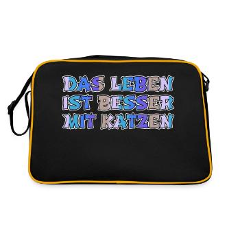Geek Birthday Funny Cat Cool Fawn Cat Bday - Retro Bag - black/gold - Back