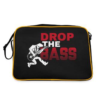 Drop the Bass Musikliebhaber Statement - Retro Tasche - Schwarz/Gold - Hinten