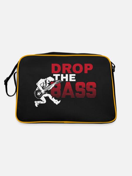 Drop the Bass Music Lover Statement - Retro Bag - black/gold - Back