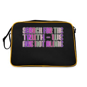 alien spaceship birthday present idea happy - Retro Tasche - Schwarz/Gold - Hinten