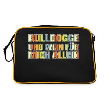 statement tier weißwein faschismus weisswein - Retro Tasche - Schwarz/Gold - Hinten