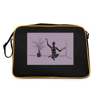 Yogi In The Habitat - Be Your Zen Illustration Popart - Retro Bag - black/gold - Back