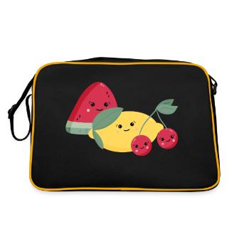 Watermelon, lemon & cherries - Retro Bag - black/gold - Back
