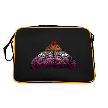 Motif papillon de la fierté lesbienne A - Sac Retro - noir/or - Dos