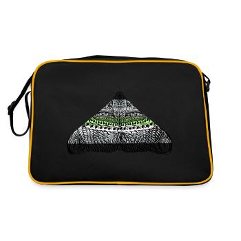Agender pride moth motif A - Retro Bag - black/gold - Back
