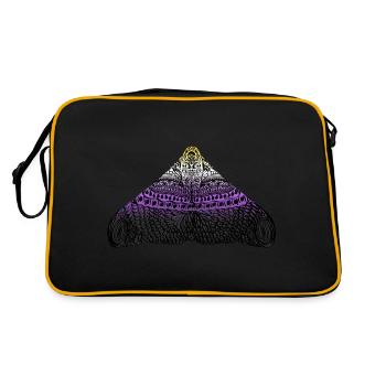 Non Binary Pride Moth Motif A - Retro Bag - black/gold - Back