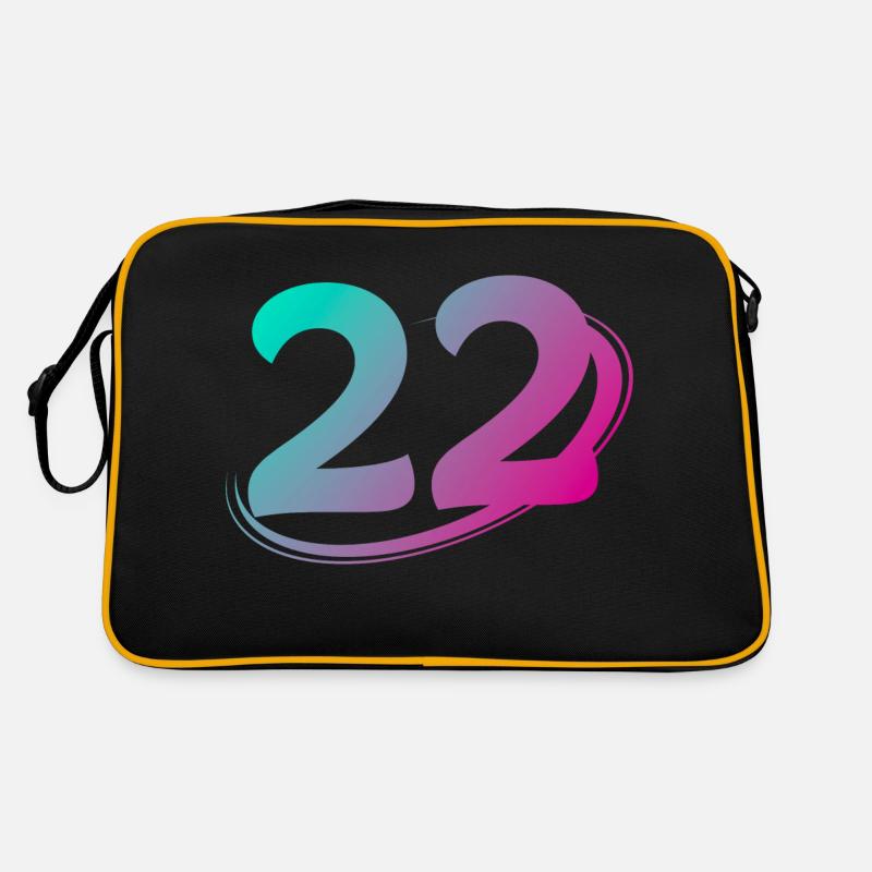Nummer 22 mehrfarbig Retro Tasche