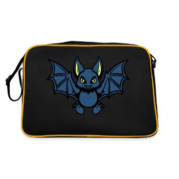 fledermaus comic tier - Retro Tasche - Schwarz/Gold - Hinten