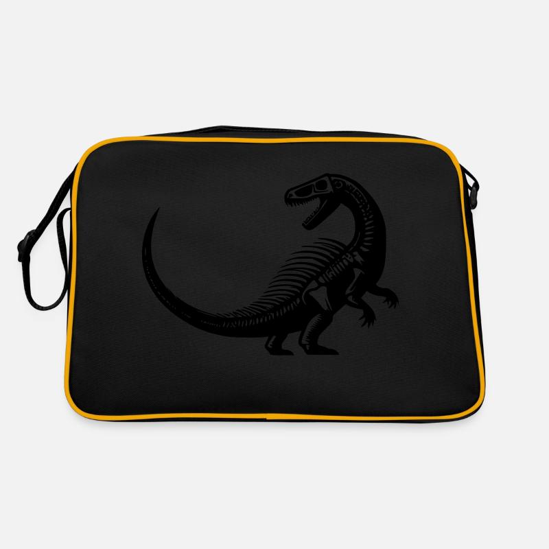 Dinosaurier-Fossil - Retro Tasche - Schwarz/Gold