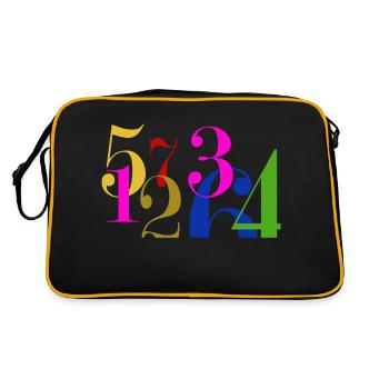 Stacks of numbers - Retro Bag - black/gold - Back