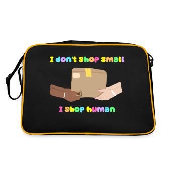 Shop Small, Shop Human - Sac Retro - noir/or - Dos