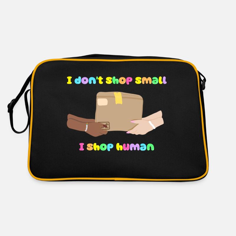 Klein einkaufen, menschlich einkaufen Retro Tasche