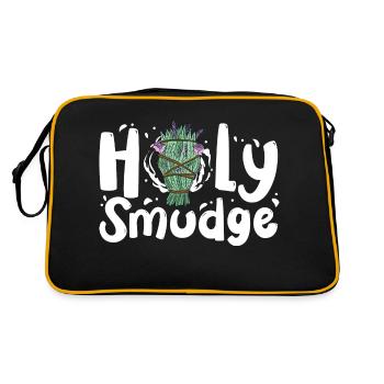 Holy Smudge Sage Cleansing Smudging Energy Healing - Retro Bag - black/gold - Back
