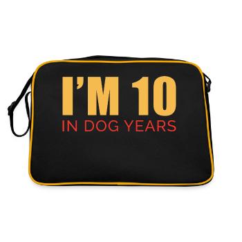 I'm 10 In Dog Years Tees | Funny 70th Birthday - Sac Retro - noir/or - Dos