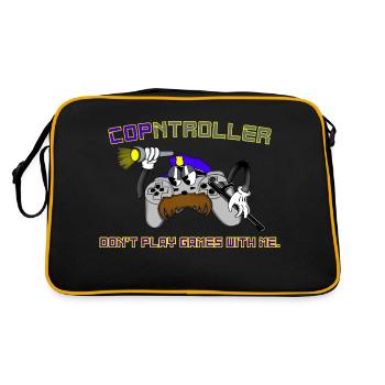 Cop-ntroller Play Games Funny Retro Gaming Gamer - Retro Bag - black/gold - Back