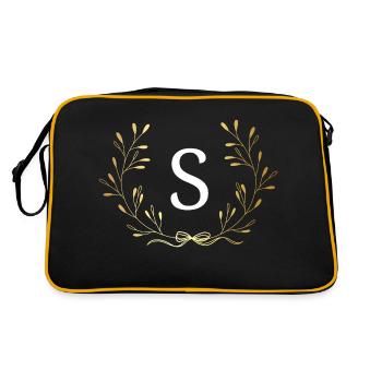 Lettre s couronne Floral doré - Sac Retro - noir/or - Dos
