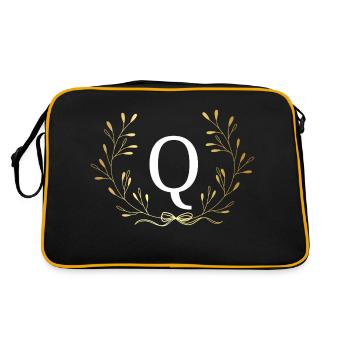 Lettre q couronne Floral doré - Sac Retro - noir/or - Dos