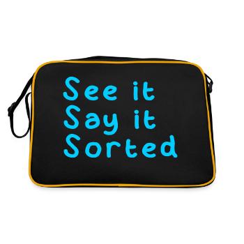 SEE IT SAY IT SORTED - Retro Bag - black/gold - Back