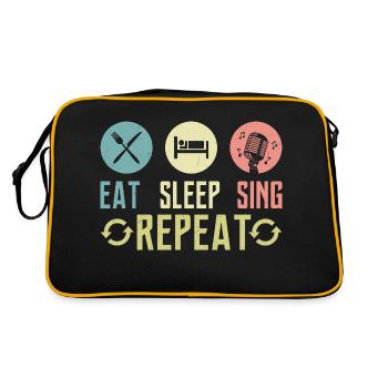 Eat Sleep Sing Repeat Singer Singing - Retro Bag - black/gold - Back